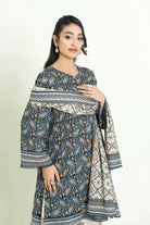 3PC Unstitched Printed Lawn Suit | KLA-3714 Printed KHAS STORES 