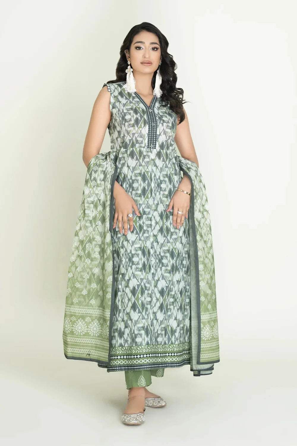 3PC Unstitched Printed Lawn Suit | KLA-3716 Printed KHAS STORES 