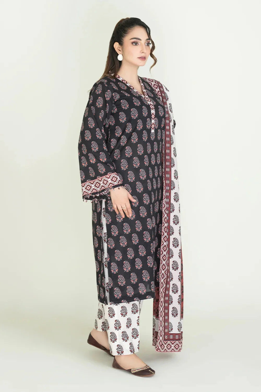3PC Unstitched Printed Lawn Suit | KLA-3719 Printed KHAS STORES 