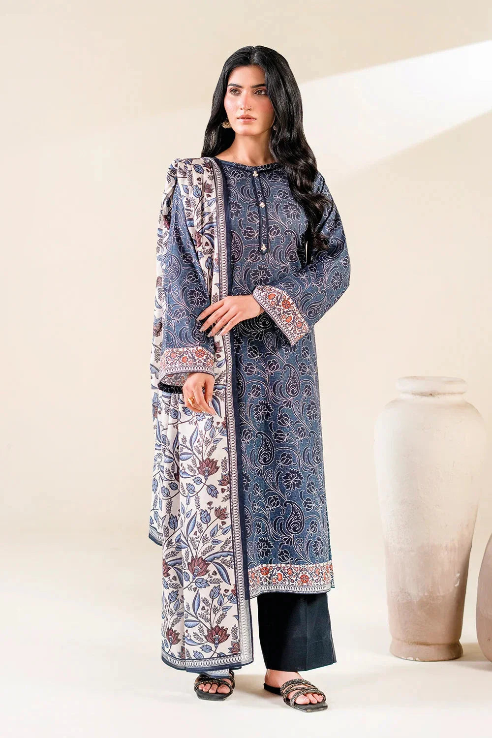 3PC Unstitched Printed Lawn Suit | KLA-3724 Printed KHAS STORES 