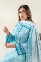 3PC Unstitched Printed Lawn Suit | KLA-3725 Printed KHAS STORES 