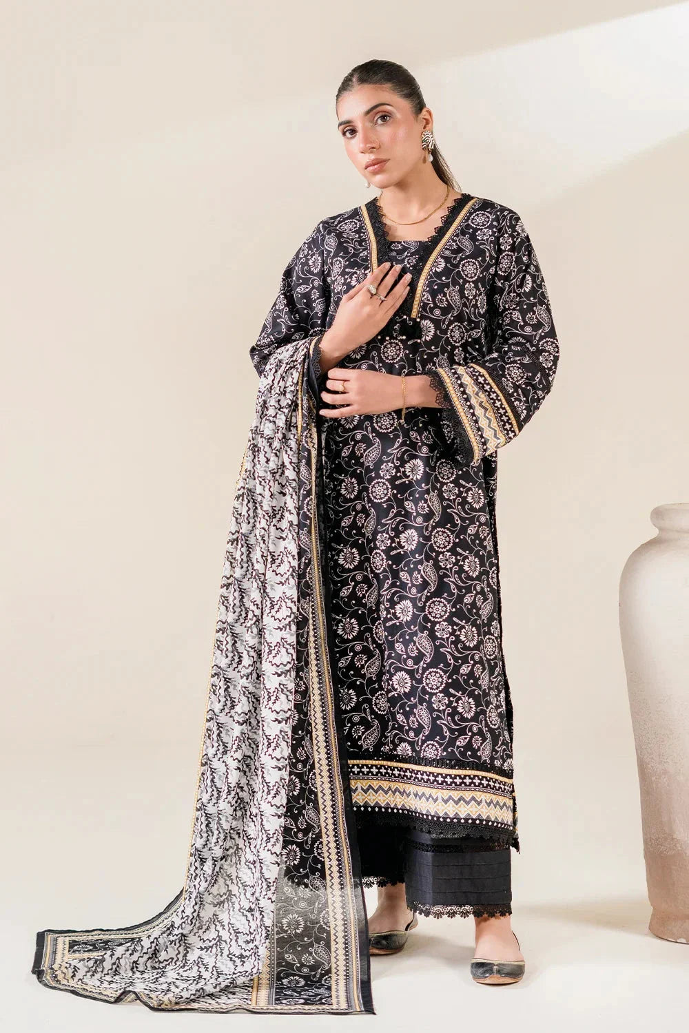 3PC Unstitched Printed Lawn Suit | KLA-3731 Printed KHAS STORES 
