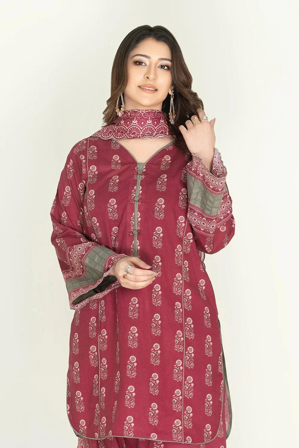 3PC Unstitched Printed Lawn Suit | KLA-3735 Printed KHAS STORES 