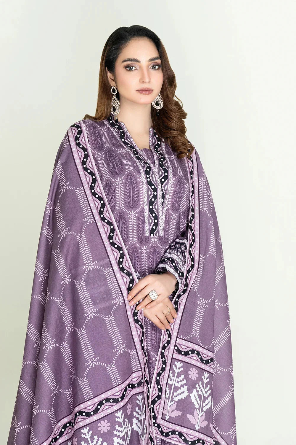 3PC Unstitched Printed Lawn Suit | KLA-3739 Printed KHAS STORES 