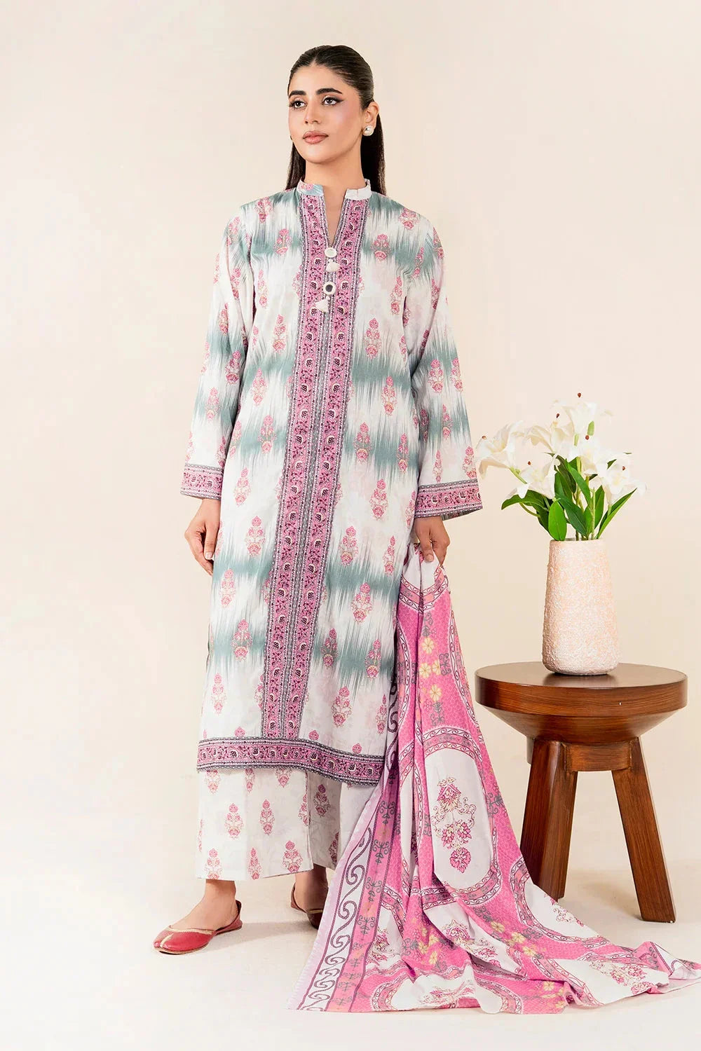3PC Unstitched Printed Lawn Suit | KLA-3747 Printed KHAS STORES 