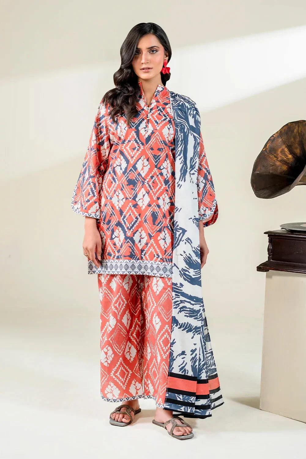 3PC Unstitched Printed Lawn Suit | KLA-3748 Printed KHAS STORES 