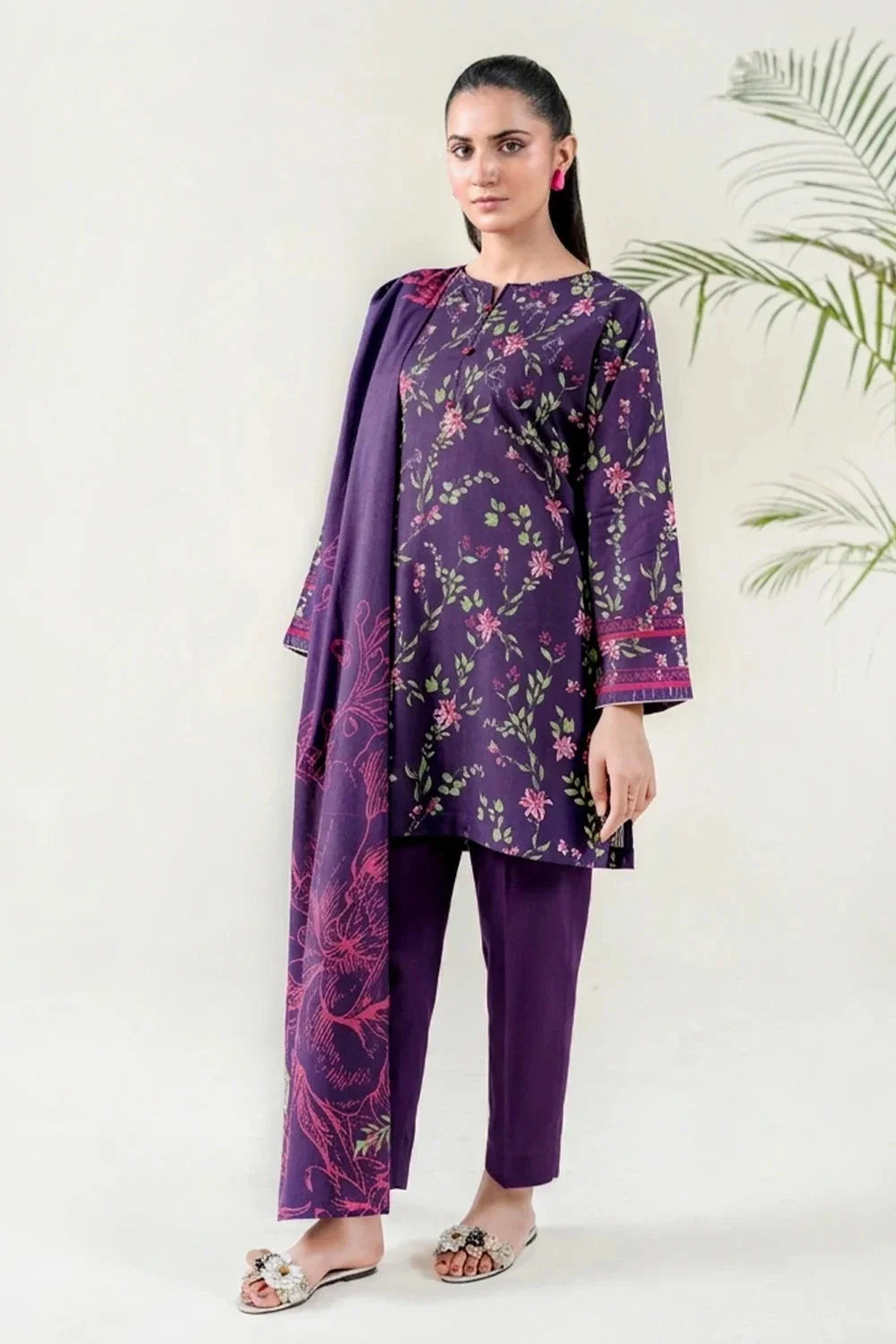 3PC Unstitched Printed Lawn Suit | KLA-3750 Printed KHAS STORES 