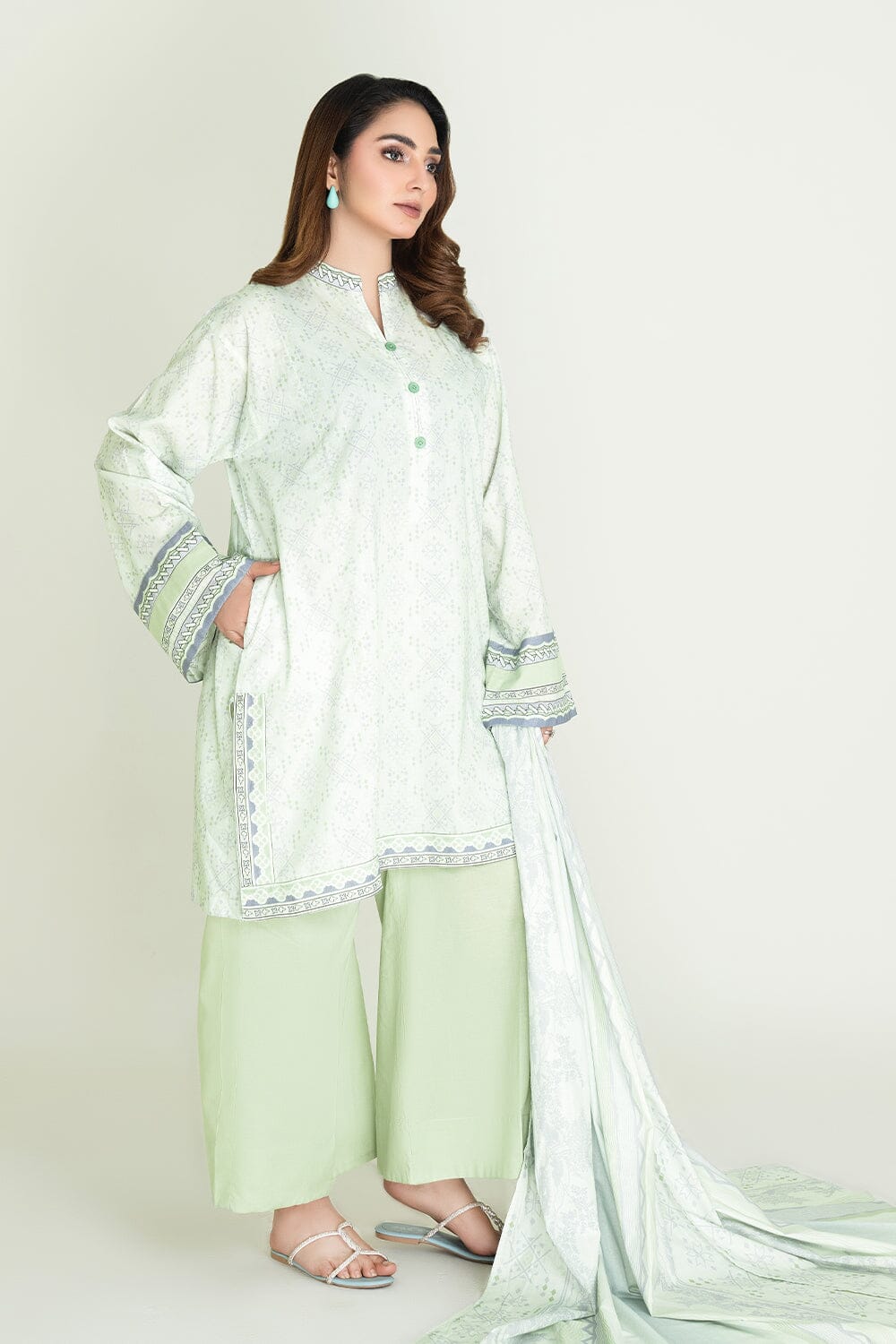 3PC Unstitched Printed Lawn Suit | KLA-3754 Printed KHAS STORES 