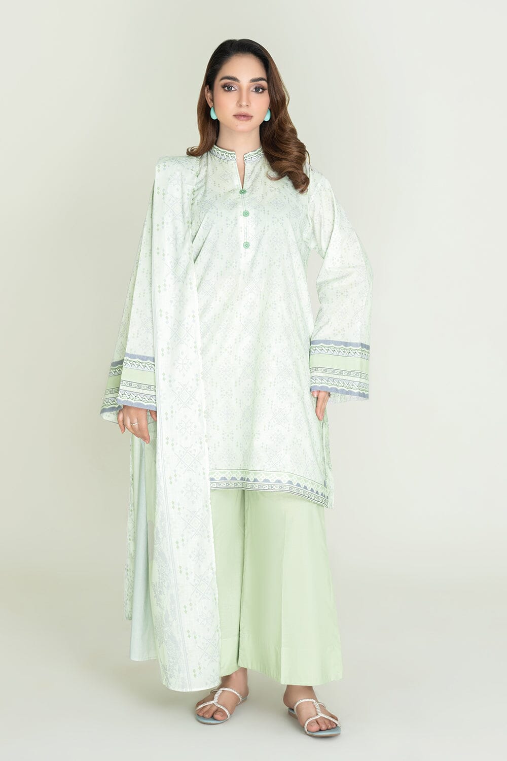 3PC Unstitched Printed Lawn Suit | KLA-3754 Printed KHAS STORES 