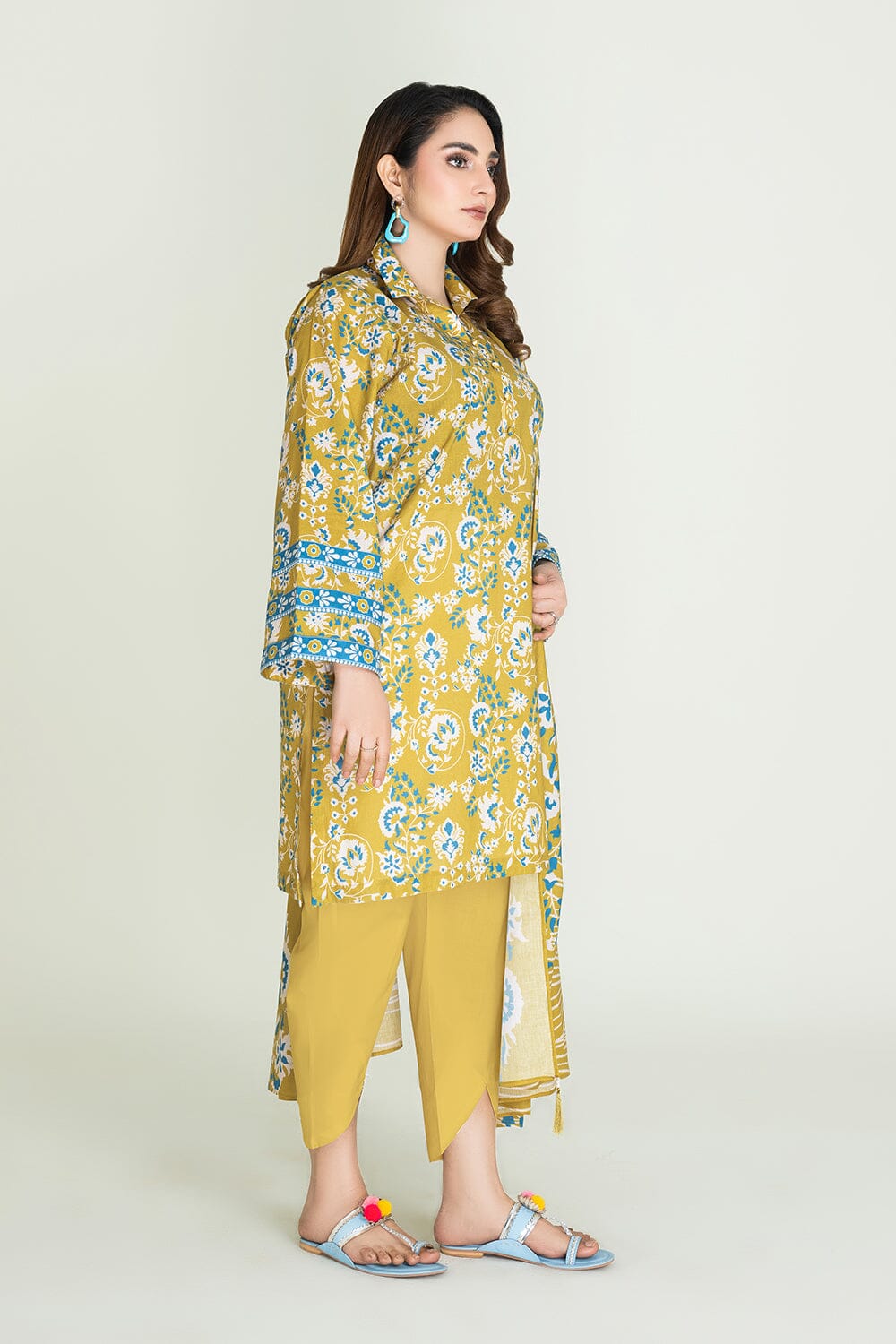 3PC Unstitched Printed Lawn Suit | KLA-3756 Printed KHAS STORES 