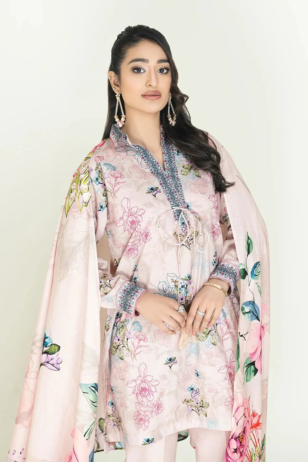 3PC Unstitched Printed Lawn Suit | KLA-3758 Printed KHAS STORES 
