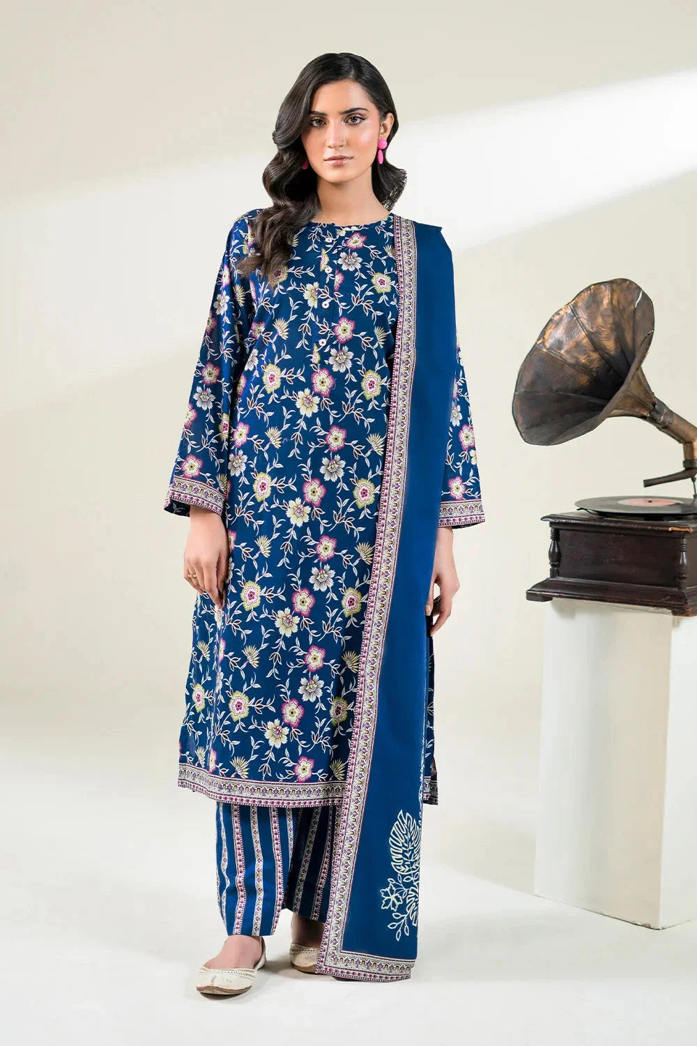 3PC Unstitched Printed Lawn Suit | KLA-3761 Printed KHAS STORES 