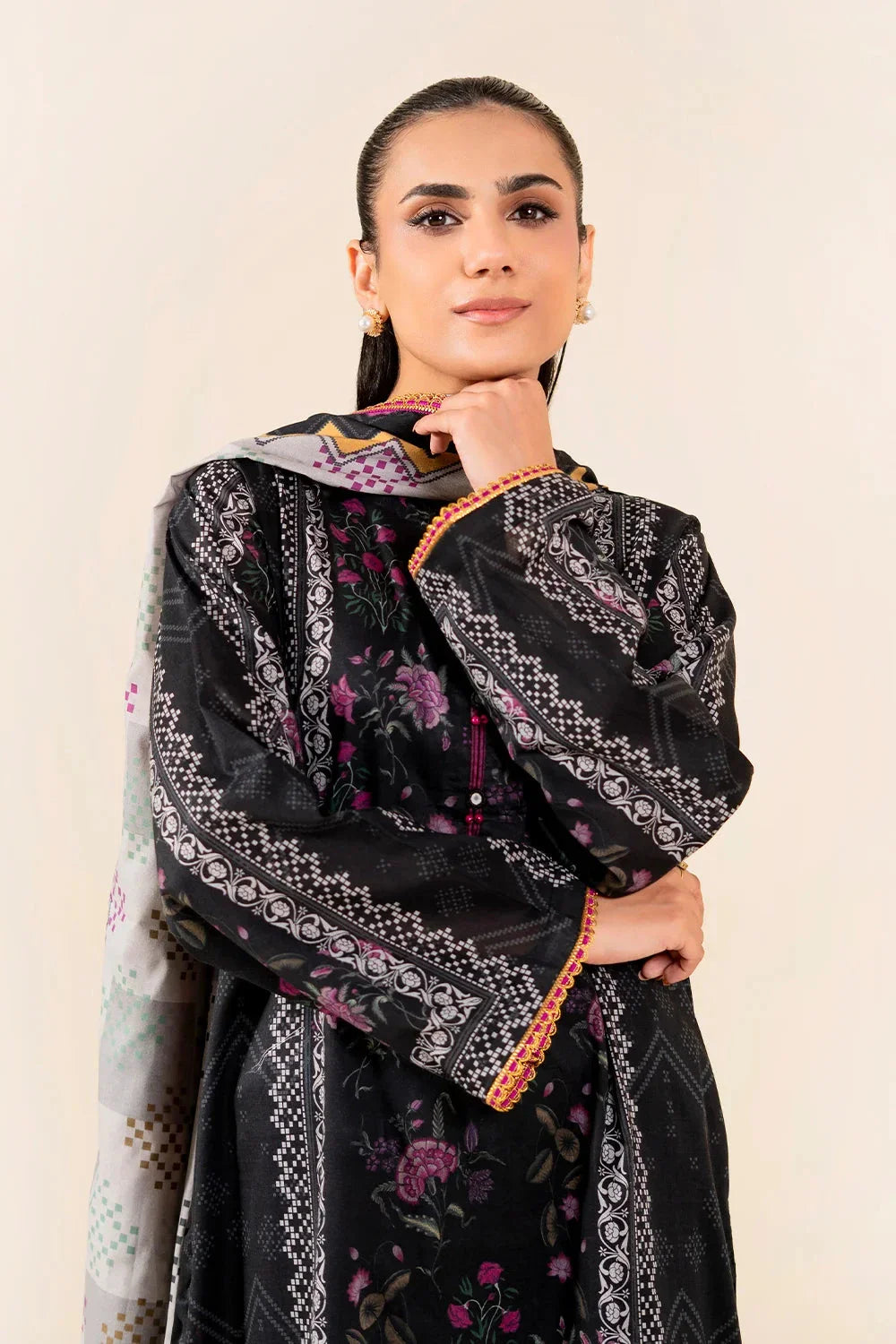3PC Unstitched Printed Lawn Suit | KLA-3763 Printed KHAS STORES 