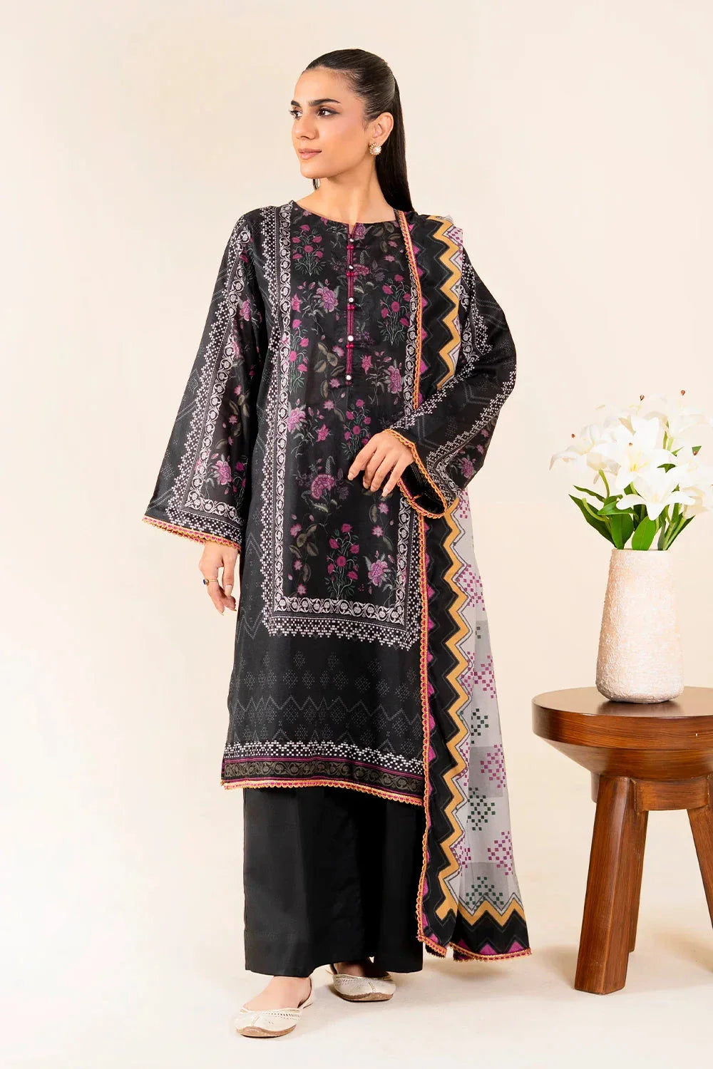 3PC Unstitched Printed Lawn Suit | KLA-3763 Printed KHAS STORES 