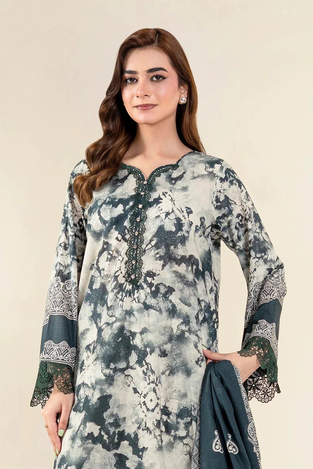 3PC Unstitched Printed Lawn Suit | KLA-3952 Printed KHAS STORES 