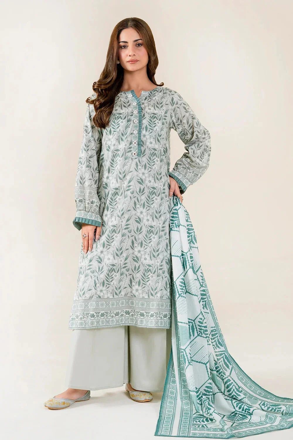 3PC Unstitched Printed Lawn Suit | KLA-3953 Printed KHAS STORES 
