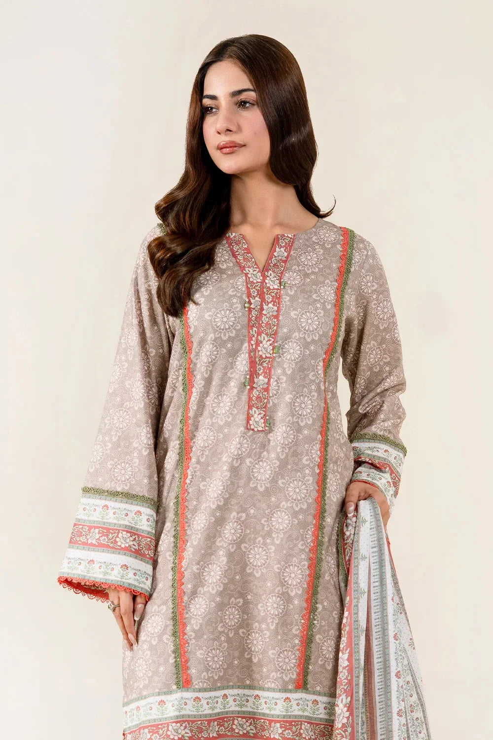 3PC Unstitched Printed Lawn Suit | KLA-3957 Printed KHAS STORES 