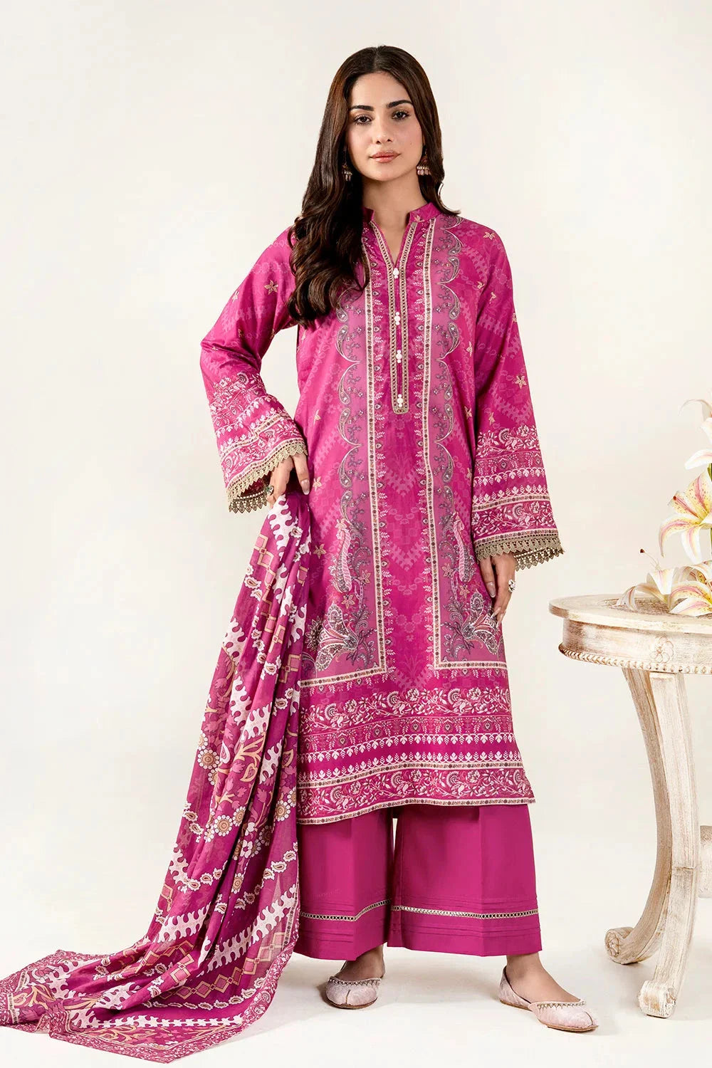 3PC Unstitched Printed Lawn Suit | KLA-3958 Printed KHAS STORES 