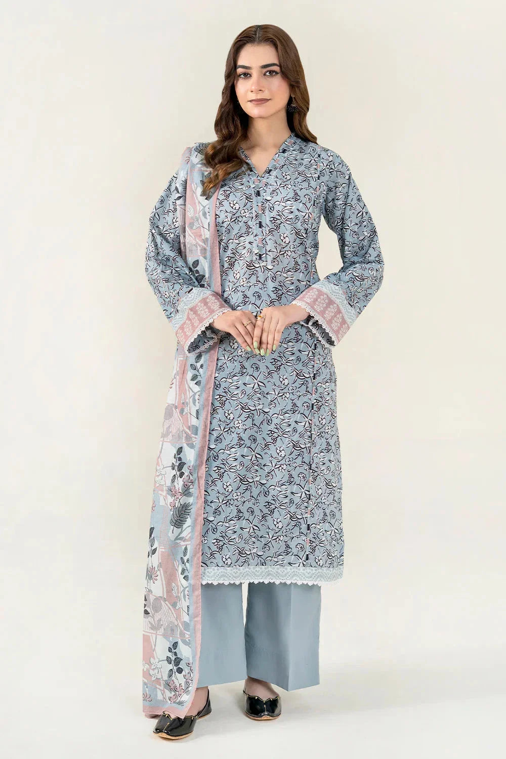 3PC Unstitched Printed Lawn Suit | KLA-3984 Printed KHAS STORES 