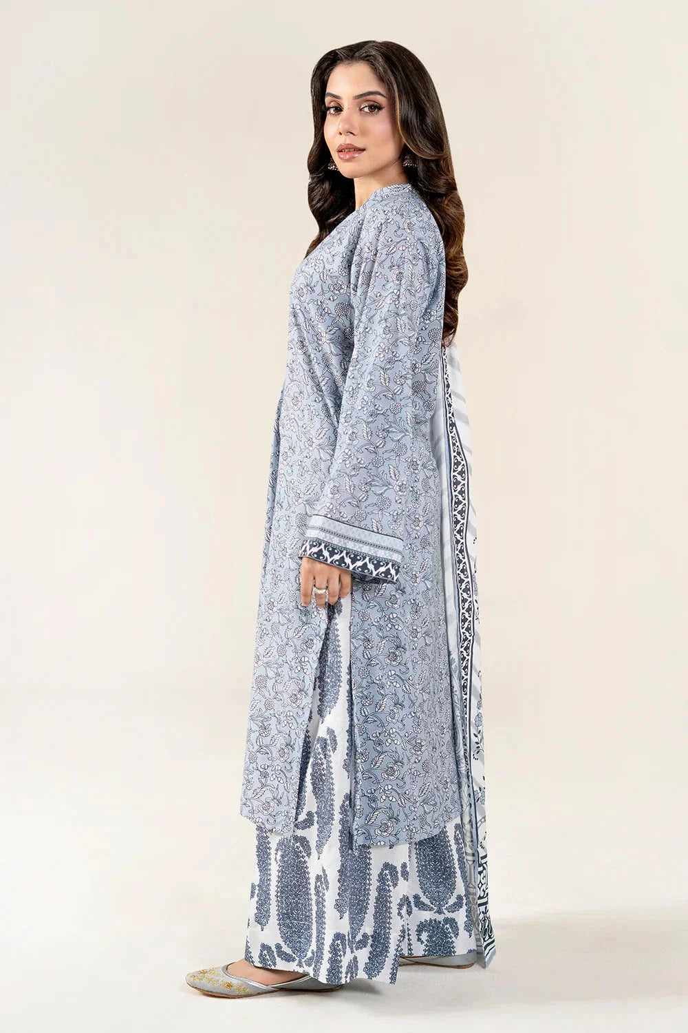 3PC Unstitched Printed Lawn Suit | KLA-3989 Printed KHAS STORES 
