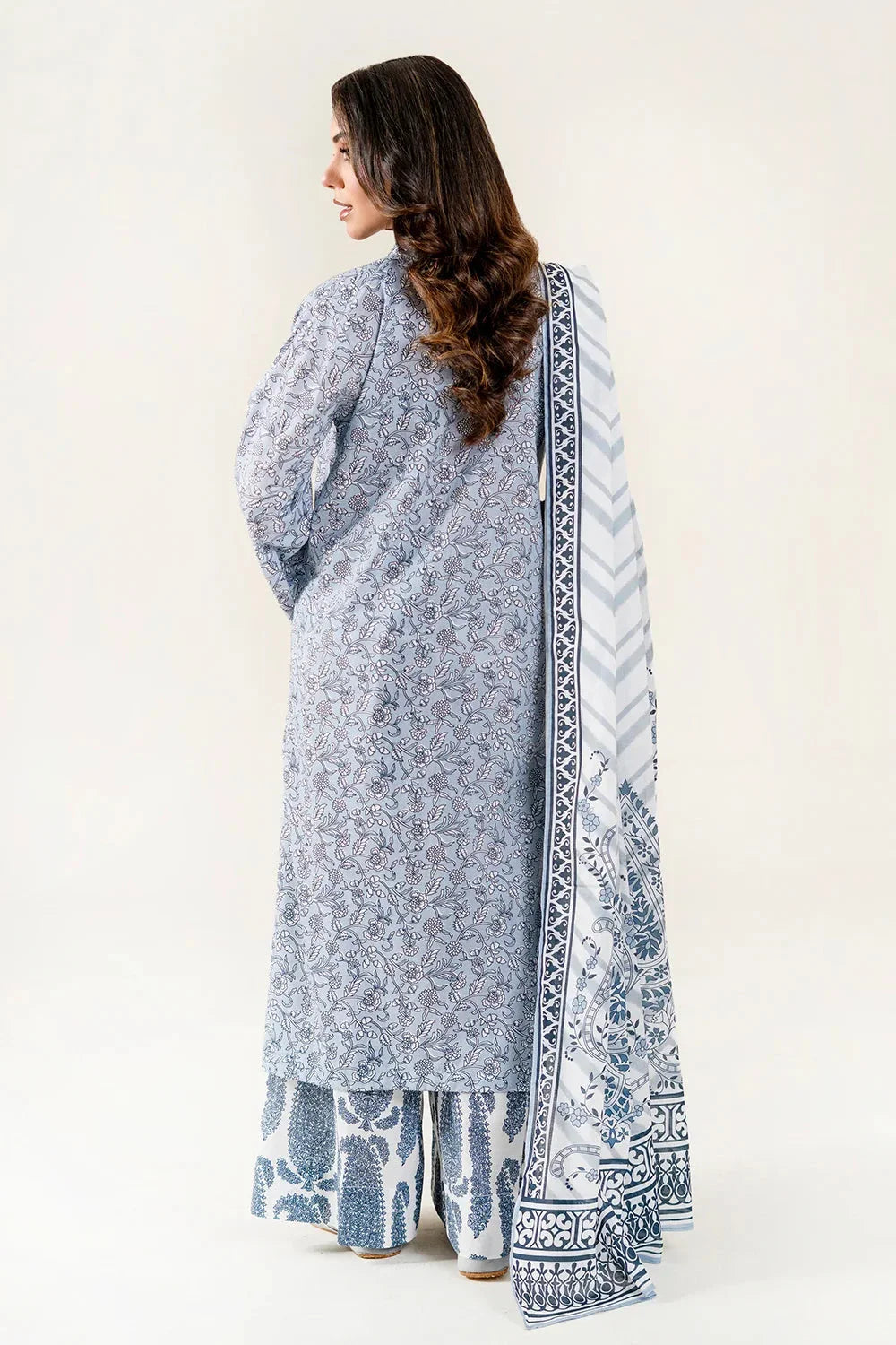 3PC Unstitched Printed Lawn Suit | KLA-3989 Printed KHAS STORES 