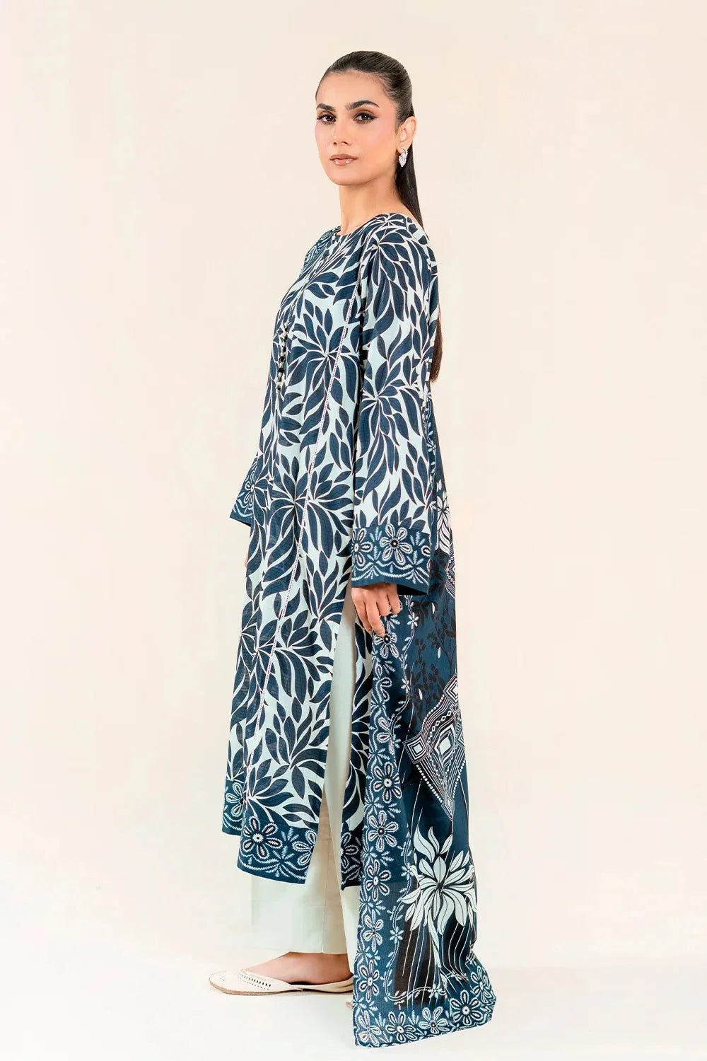 3PC Unstitched Printed Lawn Suit | KLP-3922 Printed KHAS STORES 