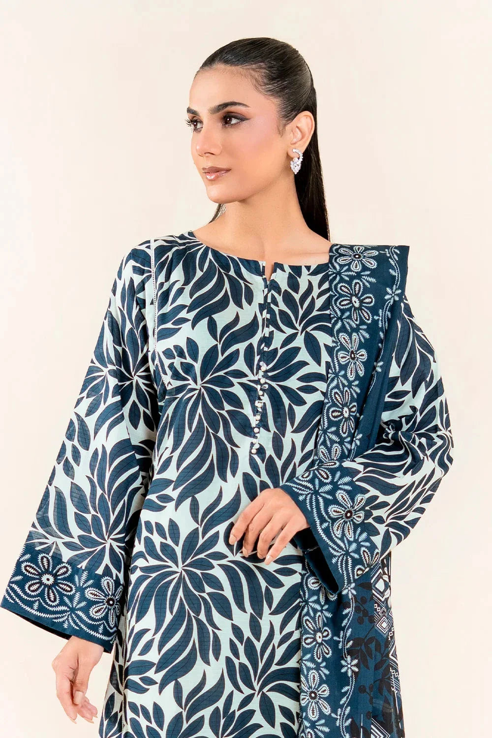 3PC Unstitched Printed Lawn Suit | KLP-3922 Printed KHAS STORES 