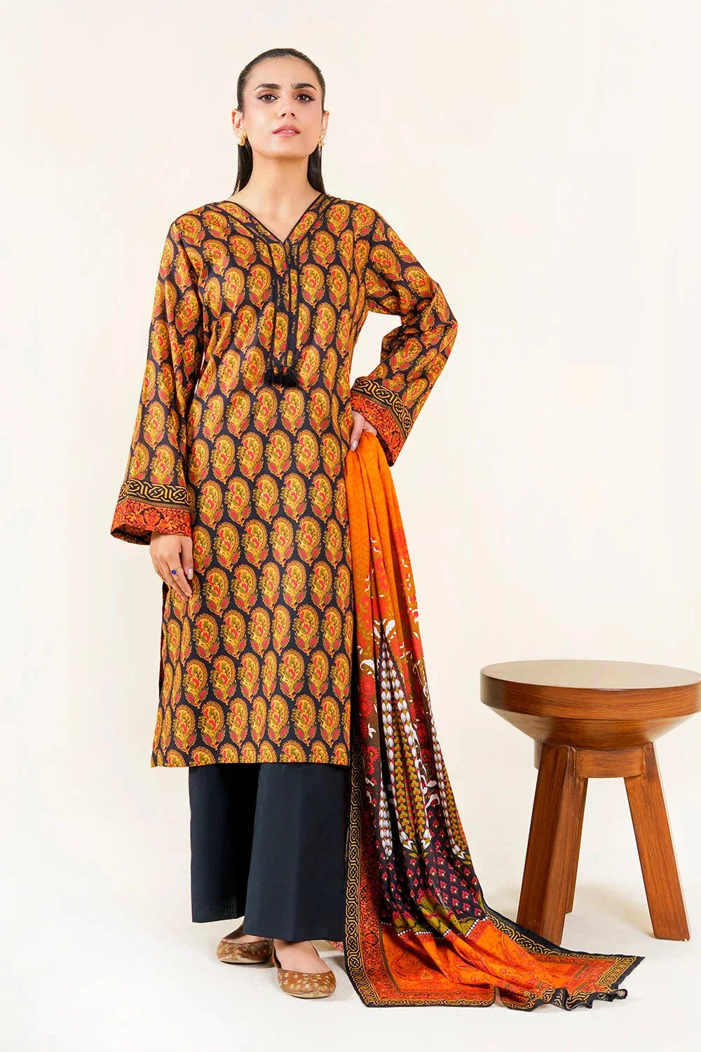 3PC Unstitched Printed Lawn Suit | KLP-3933 Printed KHAS STORES 