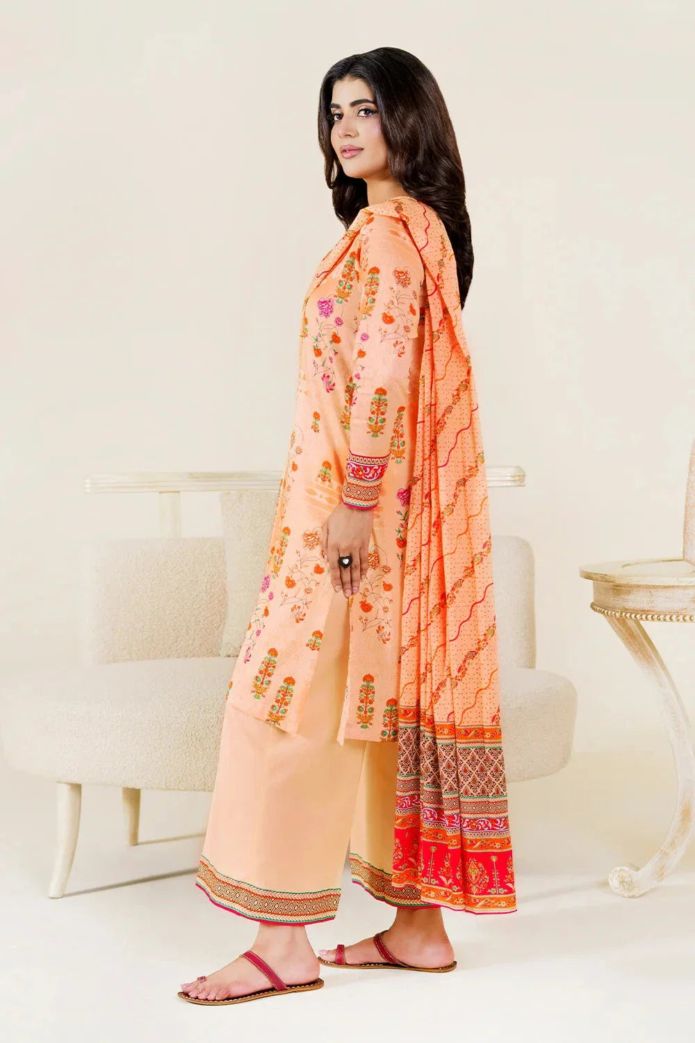 3PC Unstitched Printed Lawn Suit | KLP-3936 Printed KHAS STORES 