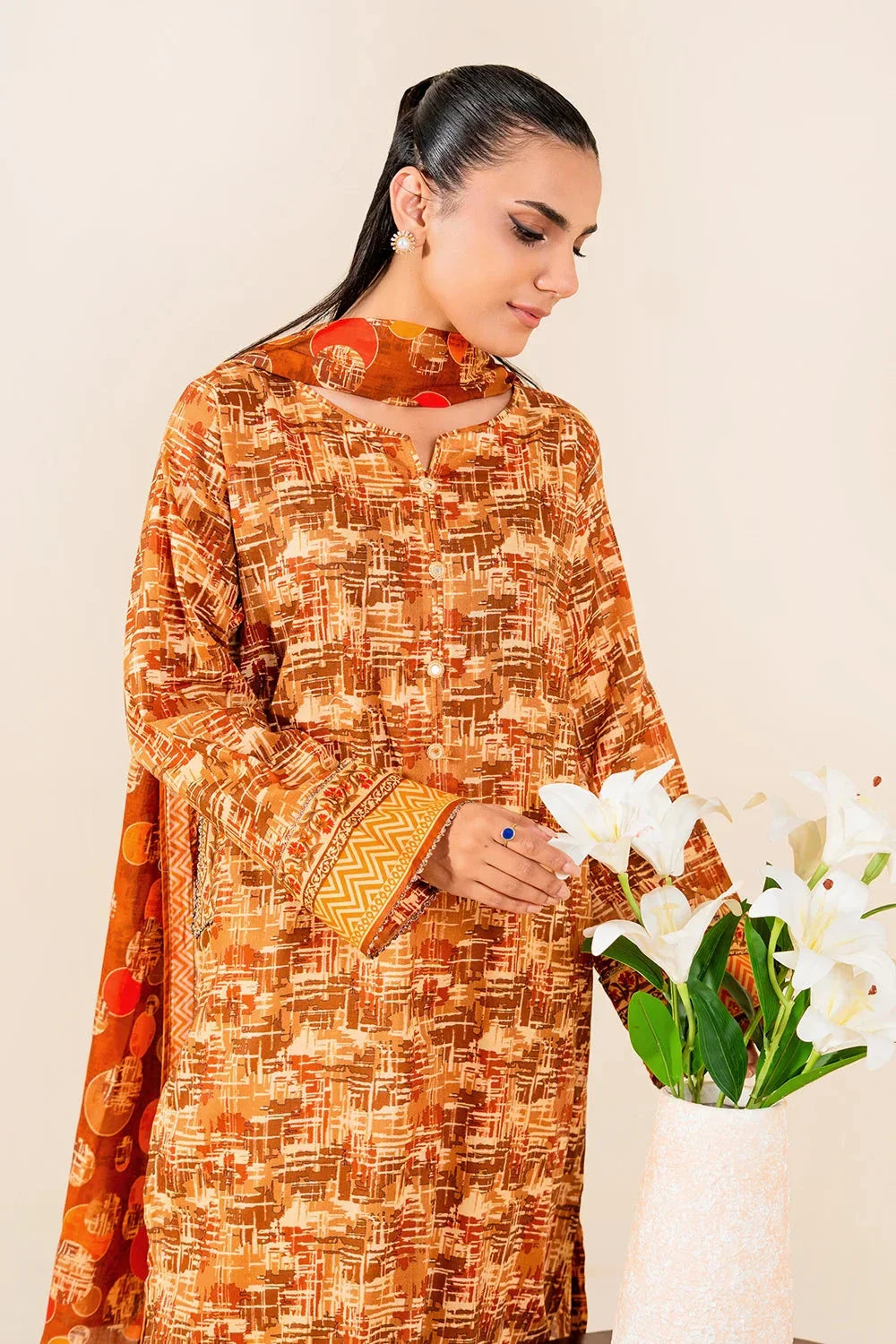 3PC Unstitched Printed Lawn Suit | KLP-3937 Printed KHAS STORES 