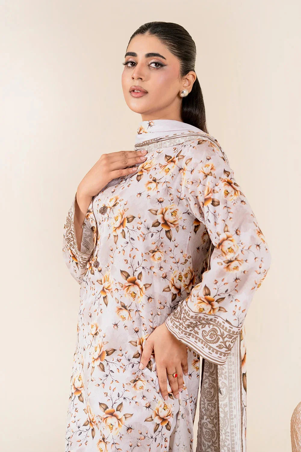 3PC Unstitched Printed Lawn Suit | KLP-3942 Printed KHAS STORES 