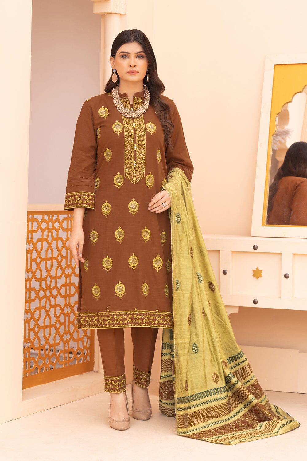 3Pcs Unstitched Emb Khaddar KKE-2271 KHAS STORES 