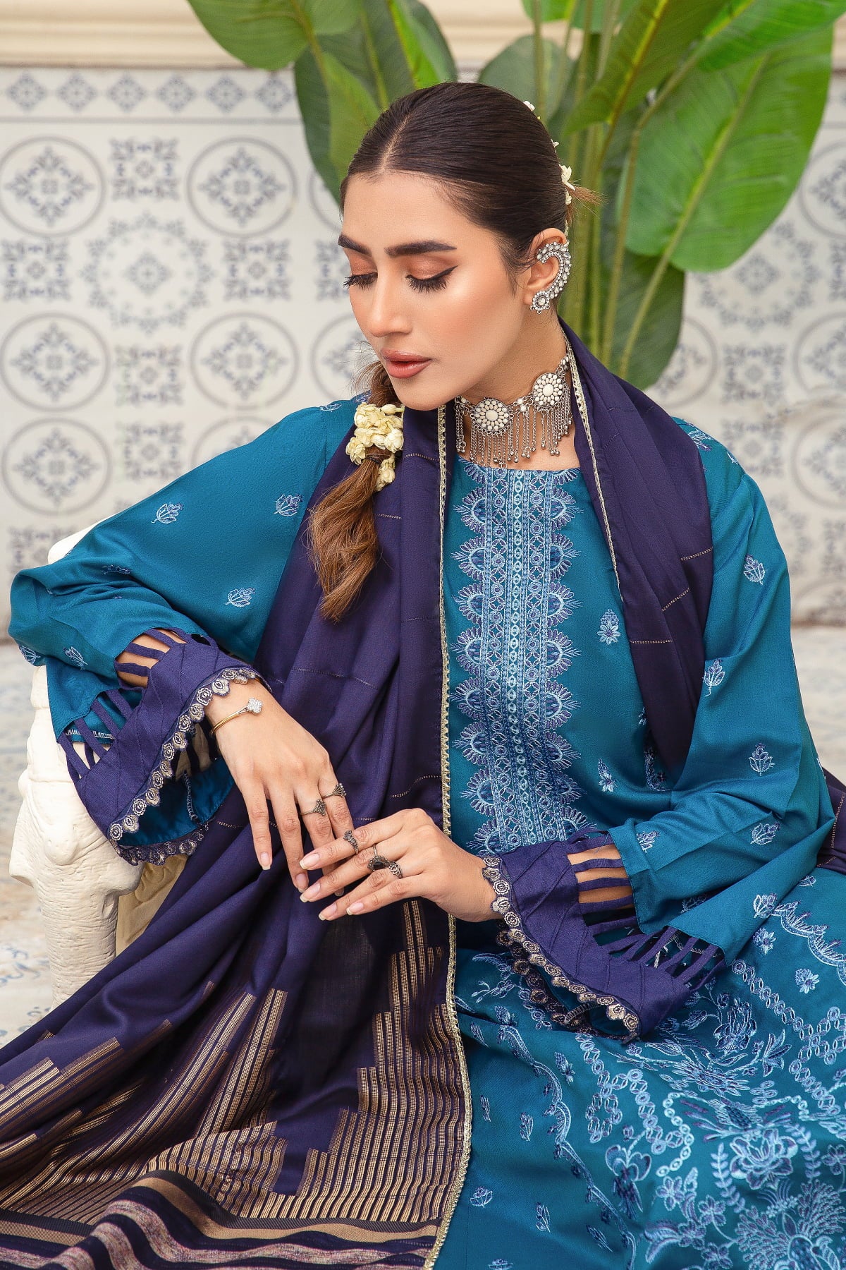 Imroz I-14 : Unstitched Embroidered Viscose 3PC