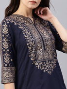 Blue printed kurta 
