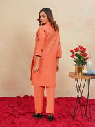 Peach Blossom Embroidered Dress