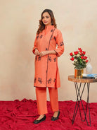Peach Blossom Embroidered Dress