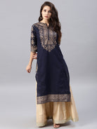 Blue printed kurta 