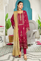 Rawayat R-07 : Unstitched Embroidered Slub Karandi 3PC