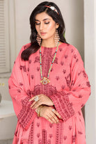 Mehr-O-Maah M-18 : Unstitched Embroidered Slub Karandi 3PC