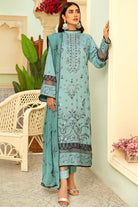 Aroma A-19 : Unstitched Embroidered Rod Viscose 3PC
