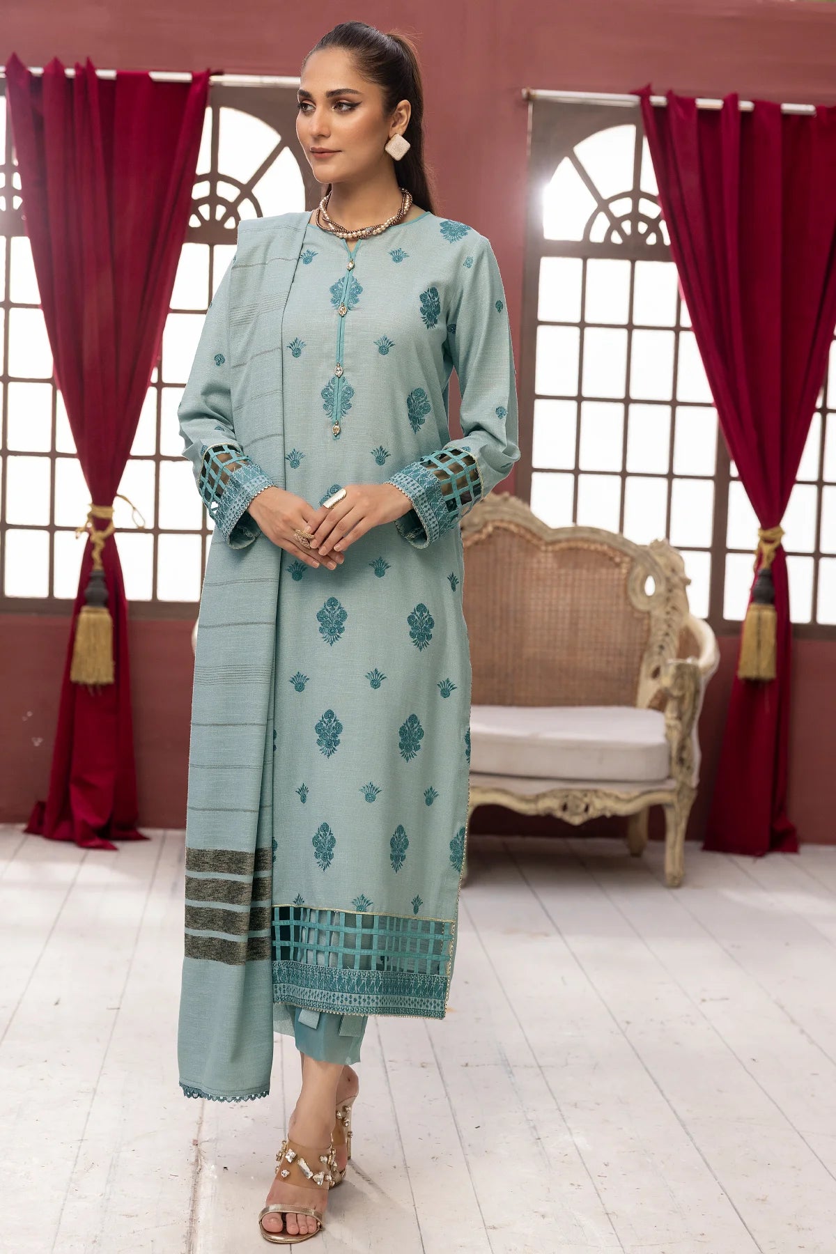 Diyar-E-Dil DL-17 : Unstitched Embroidered Dhanak 3PC