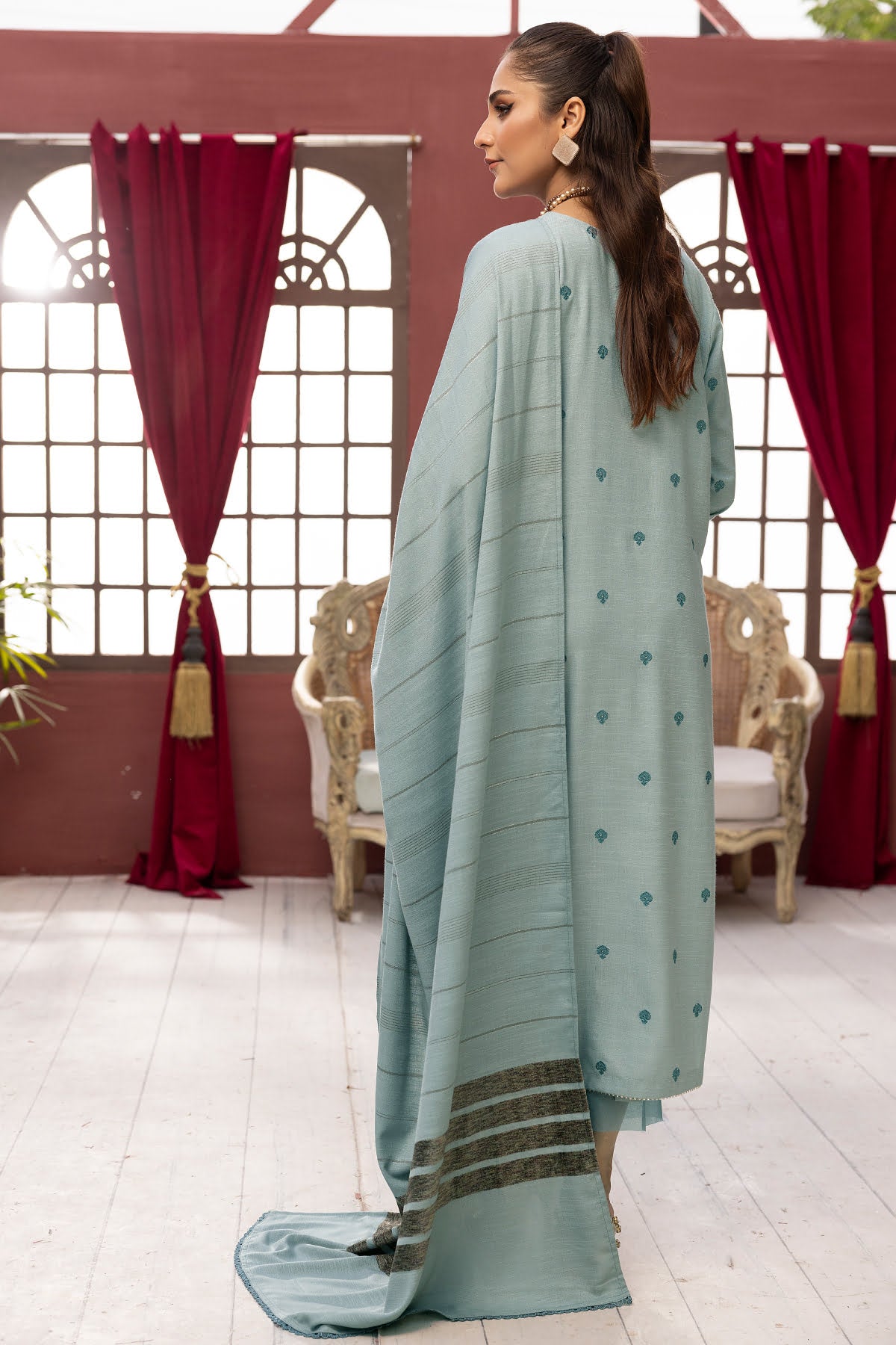 Diyar-E-Dil DL-17 : Unstitched Embroidered Dhanak 3PC