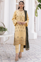 Saffron SA-10 : Unstitched Embroidered Dhanak 3PC