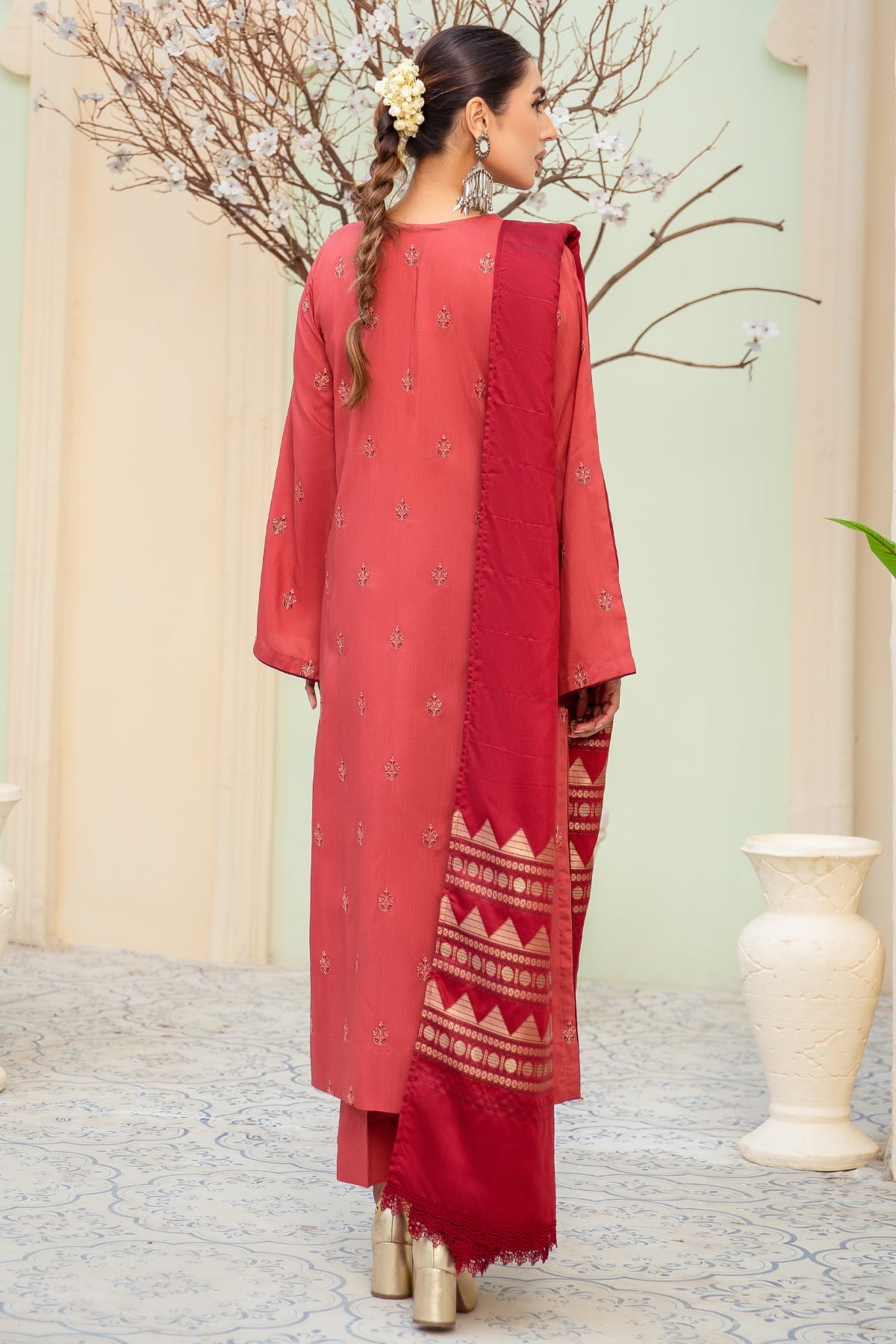 Imroz I-19 : Unstitched Embroidered Viscose 3PC