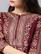 Maroon printed kurta