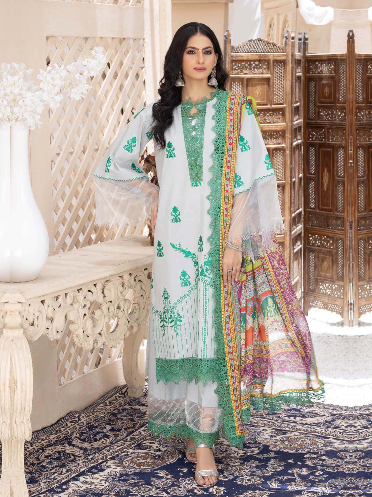 ROOHI - 3 PIECE EMBROIDERED UNSTITCHED LAWN