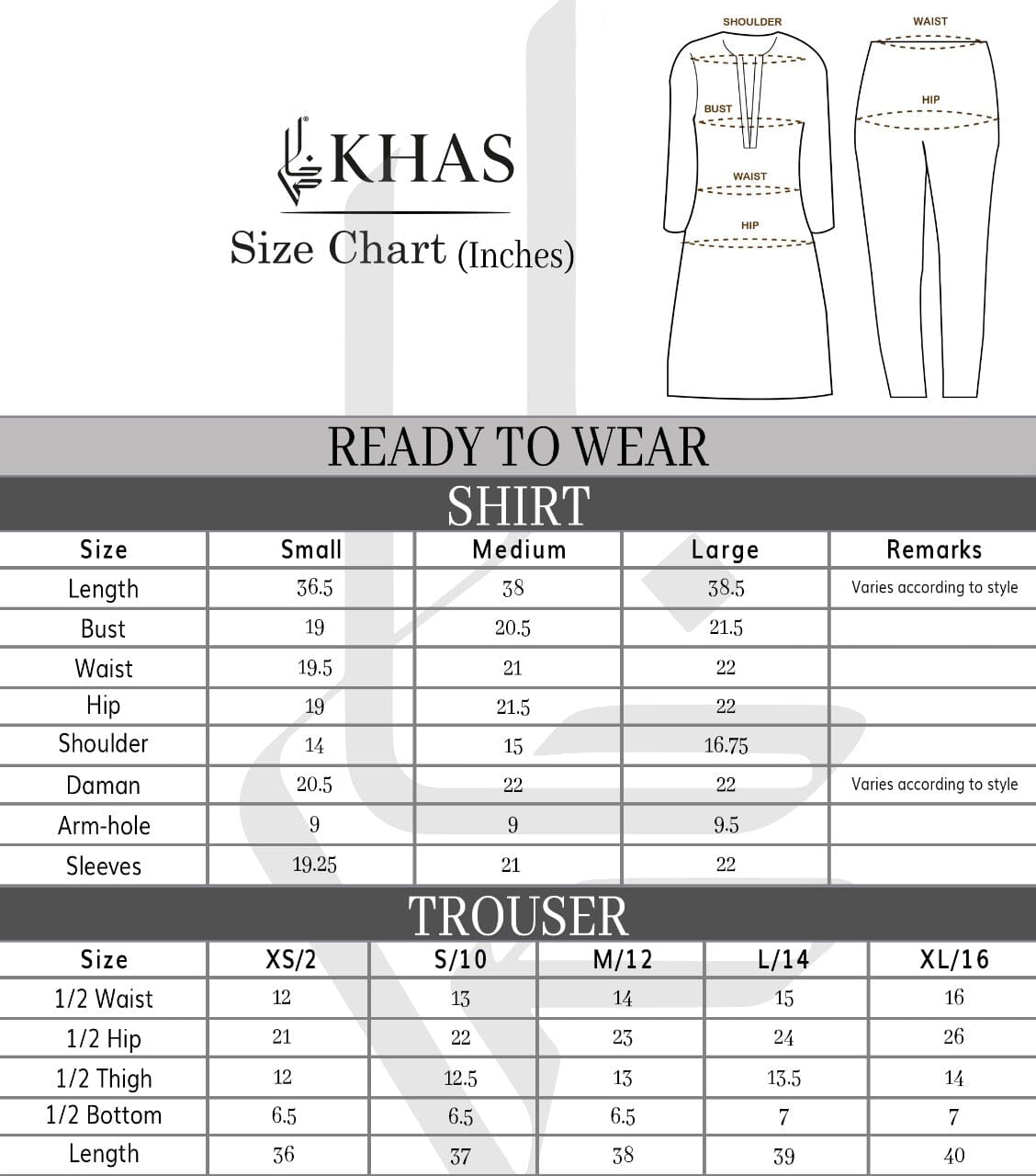 Khaddar Embroidered Shirt & Trousers RKHT-1514 KHAS STORES 