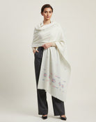 Khaddi Embroidered Shawl-08 Slate Apparel & Accessories KHAS STORES 