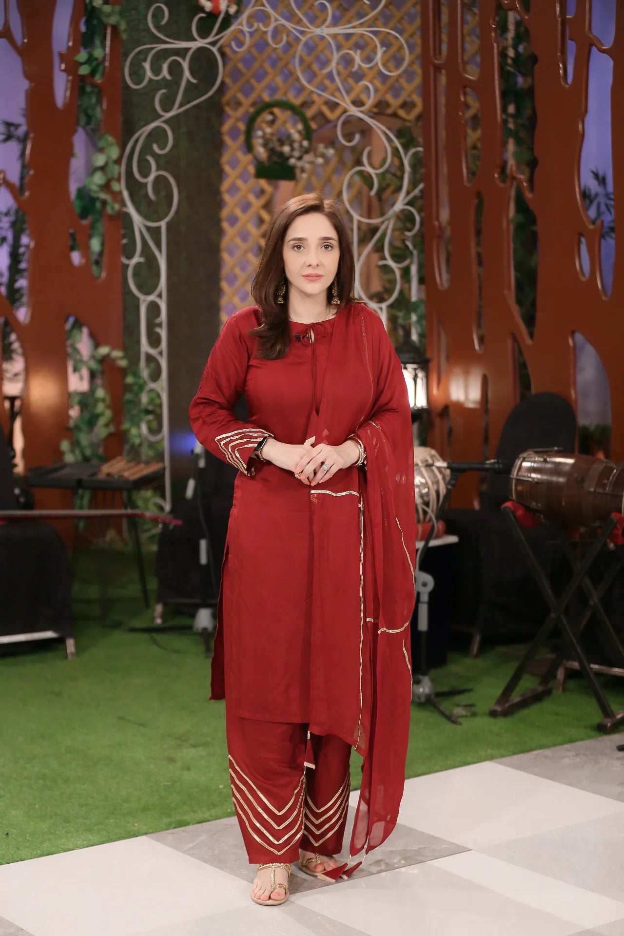 Wine Straight Kurta Set