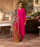 Shirt Trouser Dupatta - Magenta - Lawn Suit - 1137